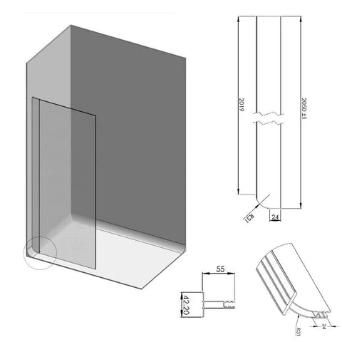 VINYL FLOOR SHOWER SCREEN WALL PROFILES