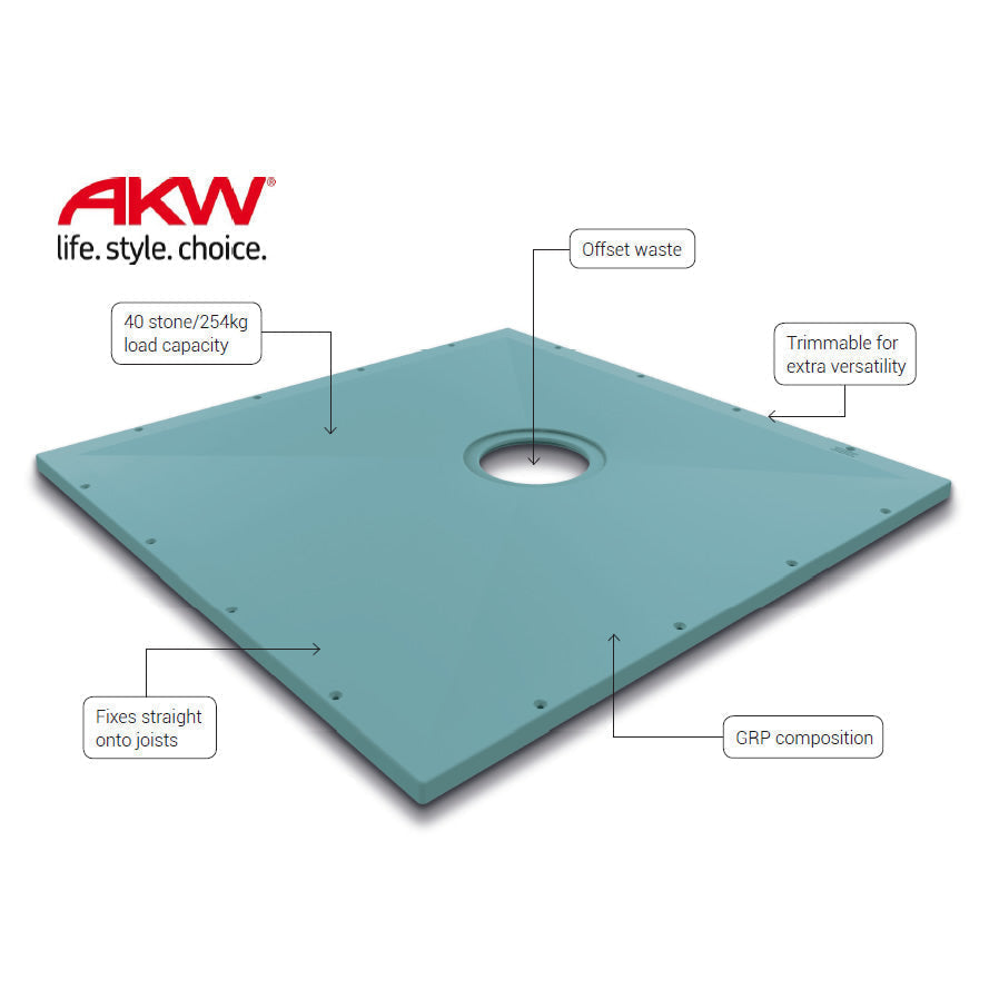 AKW Tuff Form Wet Room Walk In Shower Tray 1500 x 820 x 22mm