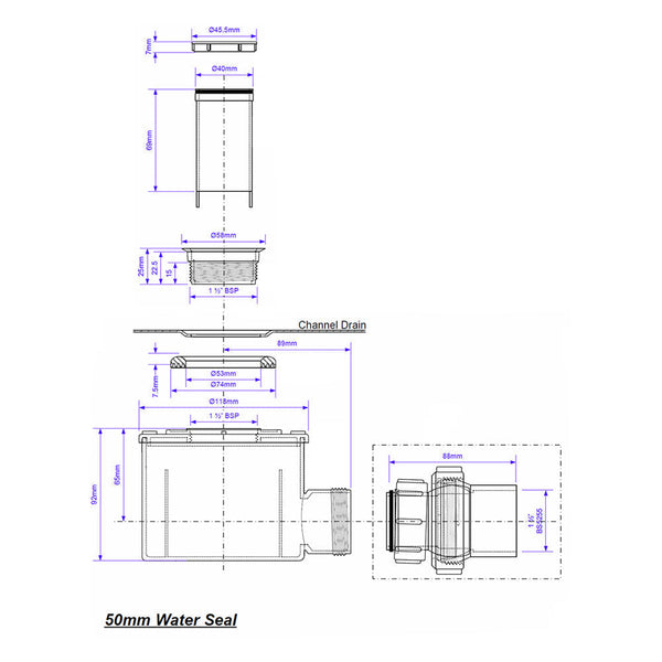 PCS Linear 1500x900x22mm Wetroom Shower Tray