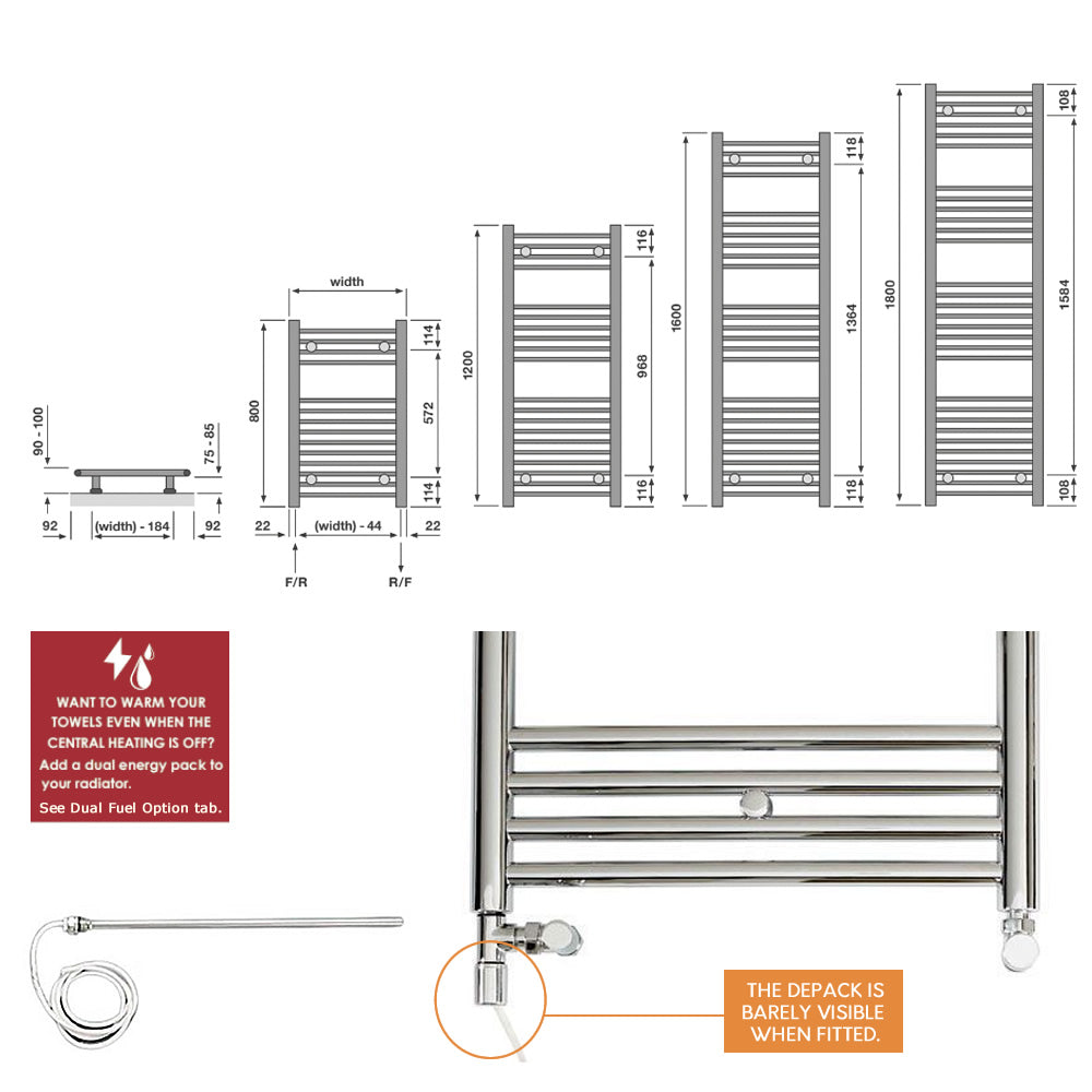 Towel best sale rail sizes